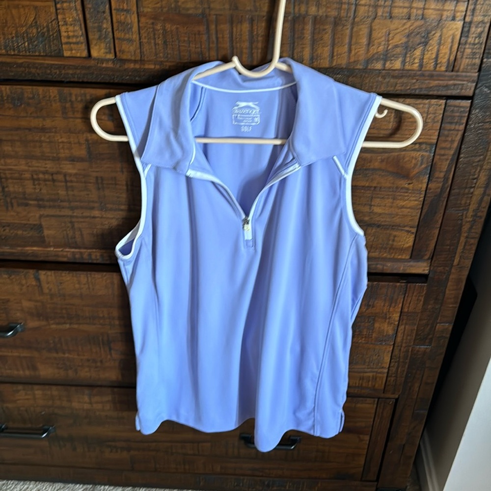 Ladies sleeveless golf polo